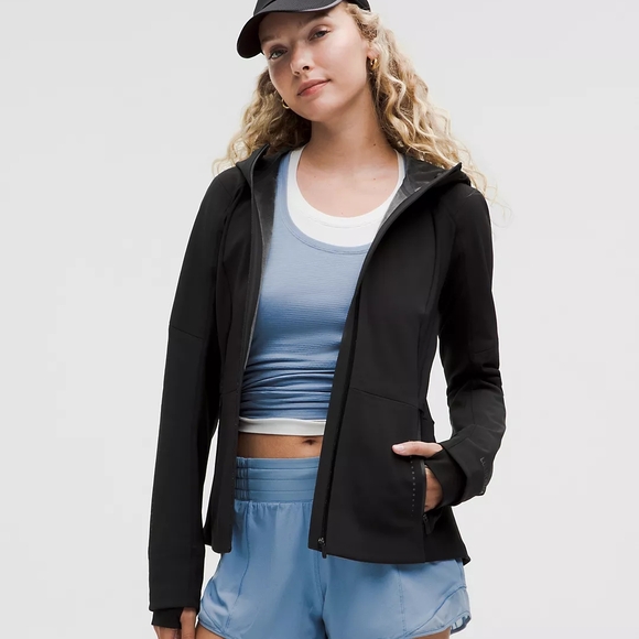 LULULEMON sleet sprinter Black Hooded Jacket - Picture 1 of 11